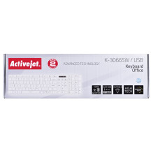 Activejet K-3066SW USB Wired Keyboard, White