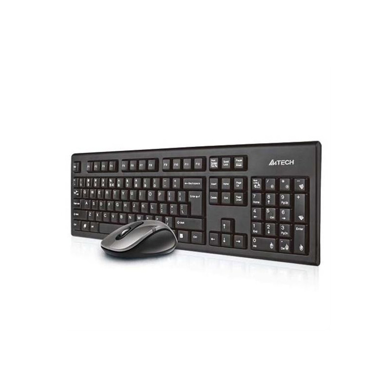 A4Tech 7100N desktop keyboard Mouse included RF Wireless QWERTY English Black