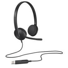 Logitech H340 USB Computer Headset Wired Head-band Office / Call center USB Type-A Black