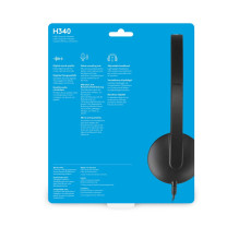 „Logitech H340“ USB kompiuterio ausinės Laidinės galvos juosta Biuro / skambučių centro A tipo USB juoda