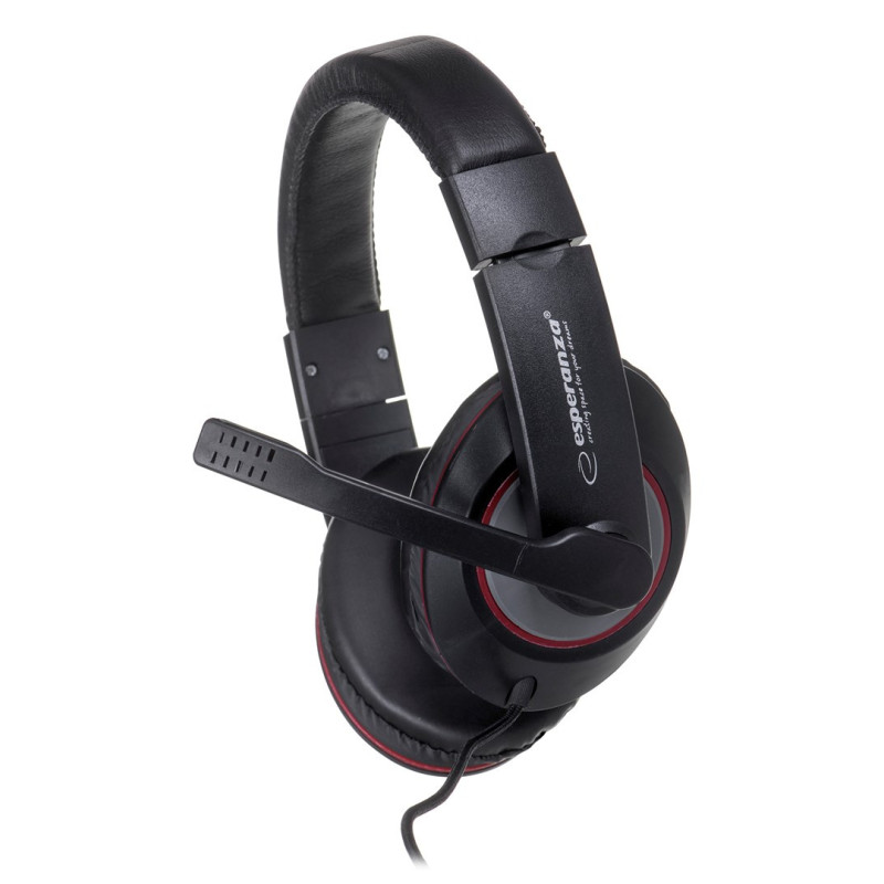 Esperanza EH118 headphones / headset Wired Head-band Calls / Music Black, Red