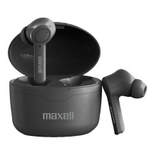 Maxell Bass 13 Sync Up belaidės Bluetooth ausinės su juodu įkrovimo dėklu