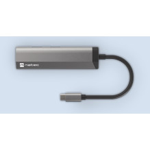 NATEC Fowler Slim Wired USB 3.2 Gen 1 (3.1 Gen 1) Type-C juoda, chromuota