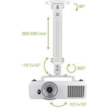 Techly projektoriaus lubų atramos prailginimas 380–580 mm sidabrinis ICA-PM 18S