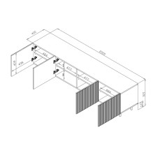 Cama RTV spinta PAFOS 200x42x52 Balta matinė