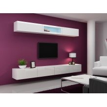 Cama TV stovas VIGO 140 30 / 140 / 40 baltas / baltas blizgus