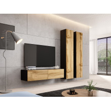 Cama TV stand VIGO 140 30 / 140 / 40 black / wotan oak