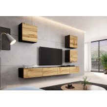 Cama TV stand VIGO 140 30 / 140 / 40 black / wotan oak