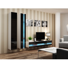 Cama TV stand VIGO NEW 30 / 140 / 40 white / black gloss