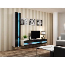 Cama TV stand VIGO NEW 30 / 140 / 40 white / black gloss