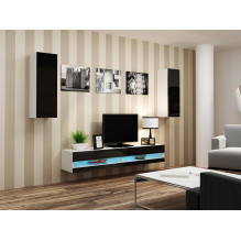 Cama TV stand VIGO NEW 30 / 140 / 40 white / black gloss