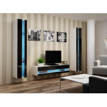 Cama TV stand VIGO NEW 30 / 140 / 40 white / black gloss