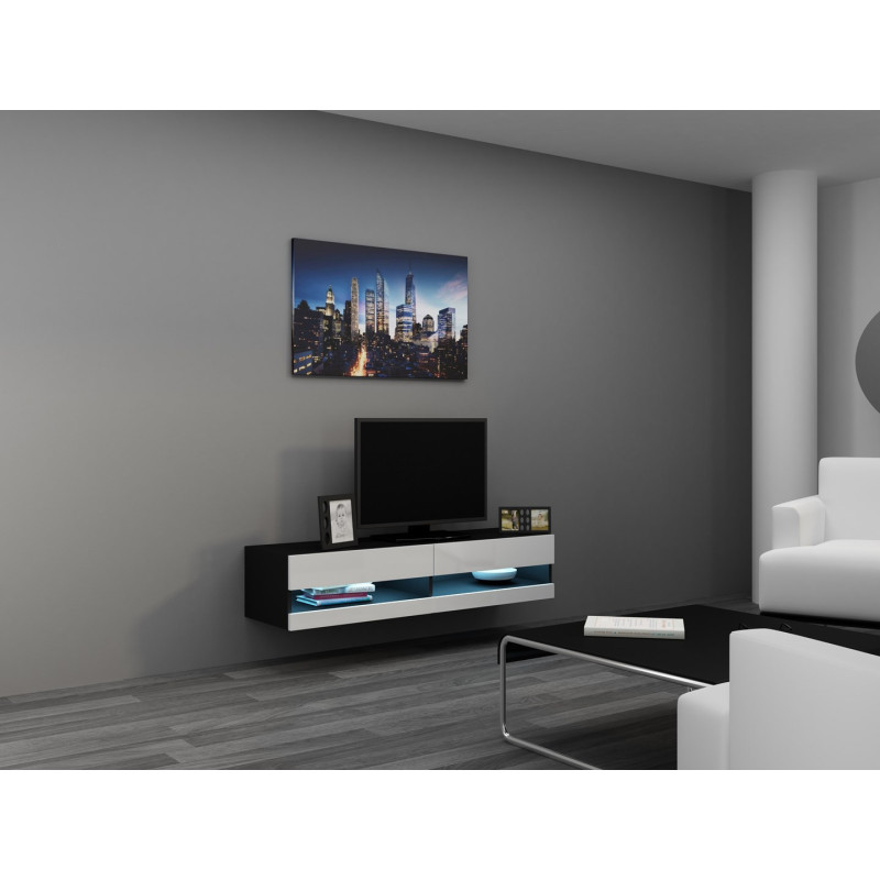 Cama TV stand VIGO NEW 30 / 140 / 40 black / white gloss