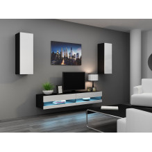 Cama TV stand VIGO NEW 30 / 140 / 40 black / white gloss