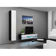 Cama TV stand VIGO NEW 30 / 140 / 40 black / white gloss