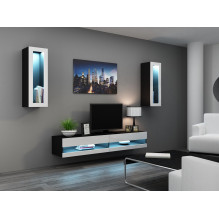 Cama TV stand VIGO NEW 30 / 140 / 40 black / white gloss