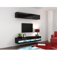 Cama TV stand VIGO NEW 30 / 140 / 40 black / black gloss