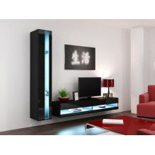 Cama TV stand VIGO NEW 30 / 140 / 40 black / black gloss