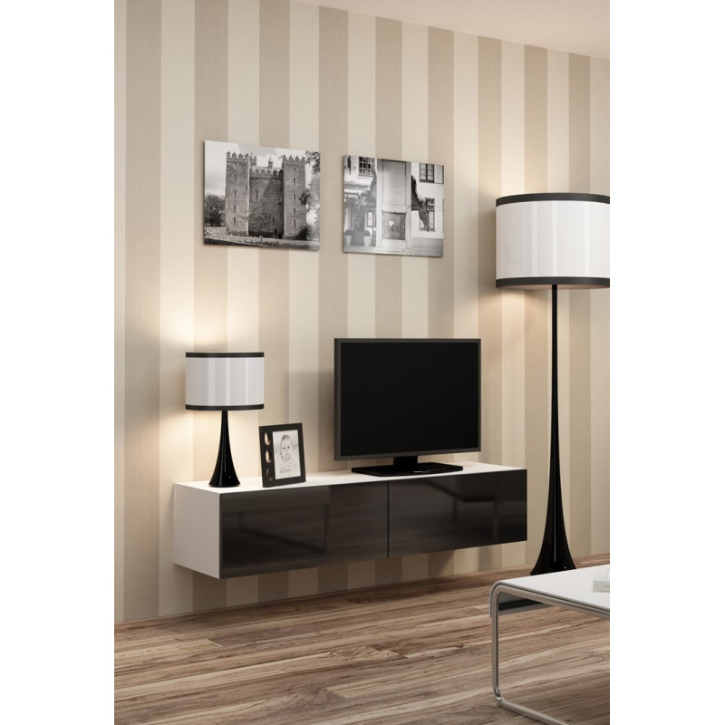 Cama TV stand VIGO 140 30 / 140 / 40 white / black gloss