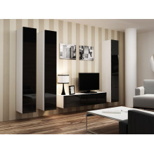 Cama TV stand VIGO 140 30 / 140 / 40 white / black gloss