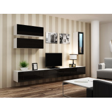 Cama TV stand VIGO 140 30 / 140 / 40 white / black gloss