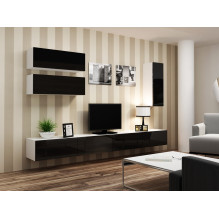 Cama TV stand VIGO 140 30 / 140 / 40 white / black gloss