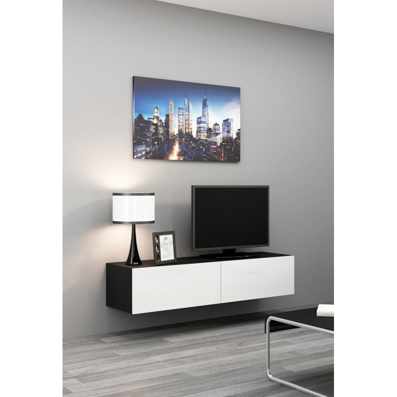 Cama TV stand VIGO 140 30 / 140 / 40 black / white gloss