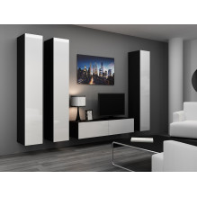 Cama TV stand VIGO 140 30 / 140 / 40 black / white gloss