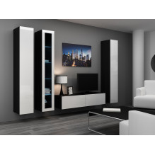 Cama TV stand VIGO 140 30 / 140 / 40 black / white gloss