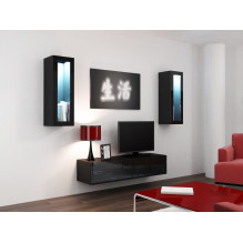 Cama TV stand VIGO 140 30 / 140 / 40 black / black gloss