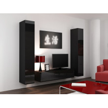 Cama TV stand VIGO 140 30 / 140 / 40 black / black gloss