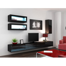 Cama TV stand VIGO 140 30 / 140 / 40 black / black gloss