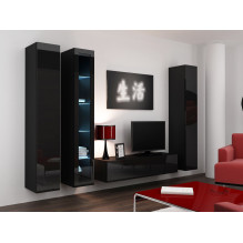 Cama TV stand VIGO 140 30 / 140 / 40 black / black gloss