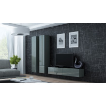 Cama TV stand VIGO 140 30 / 140 / 40 grey / grey gloss