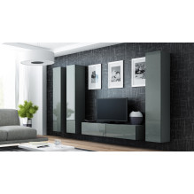 Cama TV stand VIGO 140 30 / 140 / 40 grey / grey gloss