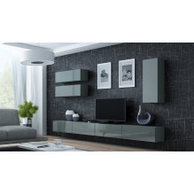 Cama TV stand VIGO 140 30 / 140 / 40 grey / grey gloss