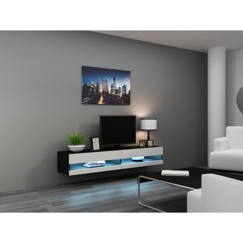 Cama TV stand VIGO NEW 30 / 180 / 40 black / white gloss