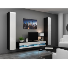 Cama TV stand VIGO NEW 30 / 180 / 40 black / white gloss