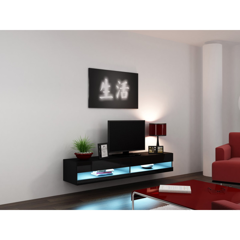 Cama TV stand VIGO NEW 30 / 180 / 40 black / black gloss