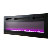 RTV EVA cabinet with electric fireplace 180x40x52 cm black / gloss black