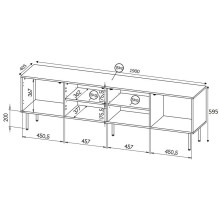 RTV HOLE spintelė 190x40,5x59,5 cm matinė juoda