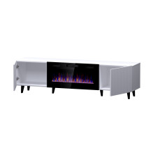 RTV cabinet PAFOS EF with electric fireplace 180x42x49 cm white matt