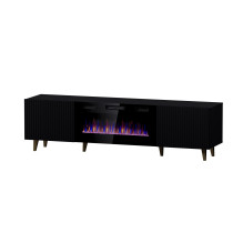 RTV cabinet PAFOS EF with electric fireplace 180x42x49 black matt