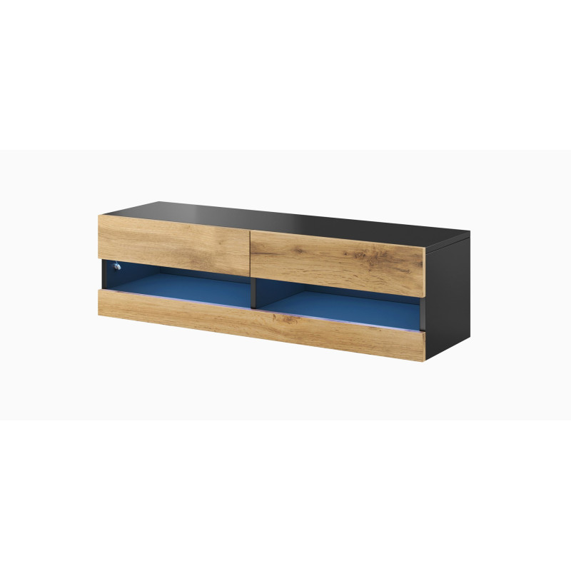 Cama TV stand VIGO NEW 30 / 140 / 40 black / wotan oak