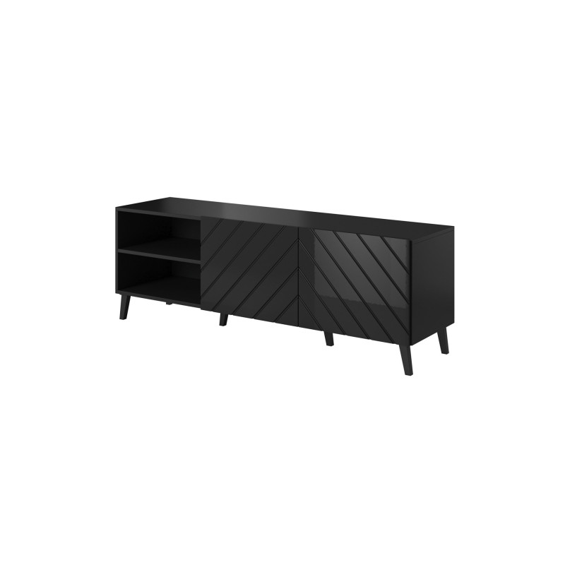 RTV cabinet ABETO 150x42x52 black glossy