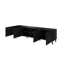 RTV cabinet ABETO 200x42x52 black glossy