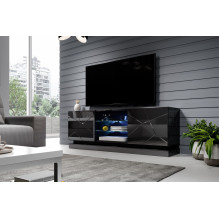 Cama TV cabinet QIU 160 MDF black gloss / black gloss