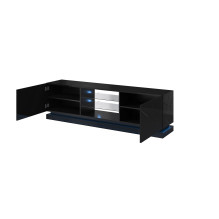 Cama TV cabinet QIU 200 MDF black gloss / black gloss