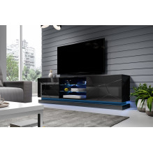 Cama TV cabinet QIU 200 MDF black gloss / black gloss