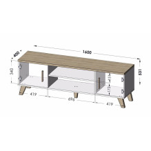 Cama TV stand LOTTA 160 2D2K wotan oak / mat black